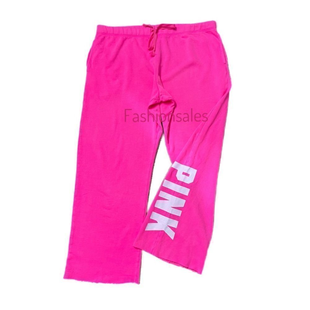 Victoria’s Secret Pink Fleece Everyday Heritage Pants Pink Logo Xlarge